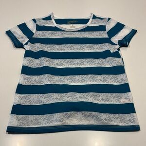 Girl’s Arizona Jean Company striped short sleeve top Size Medium NWOT